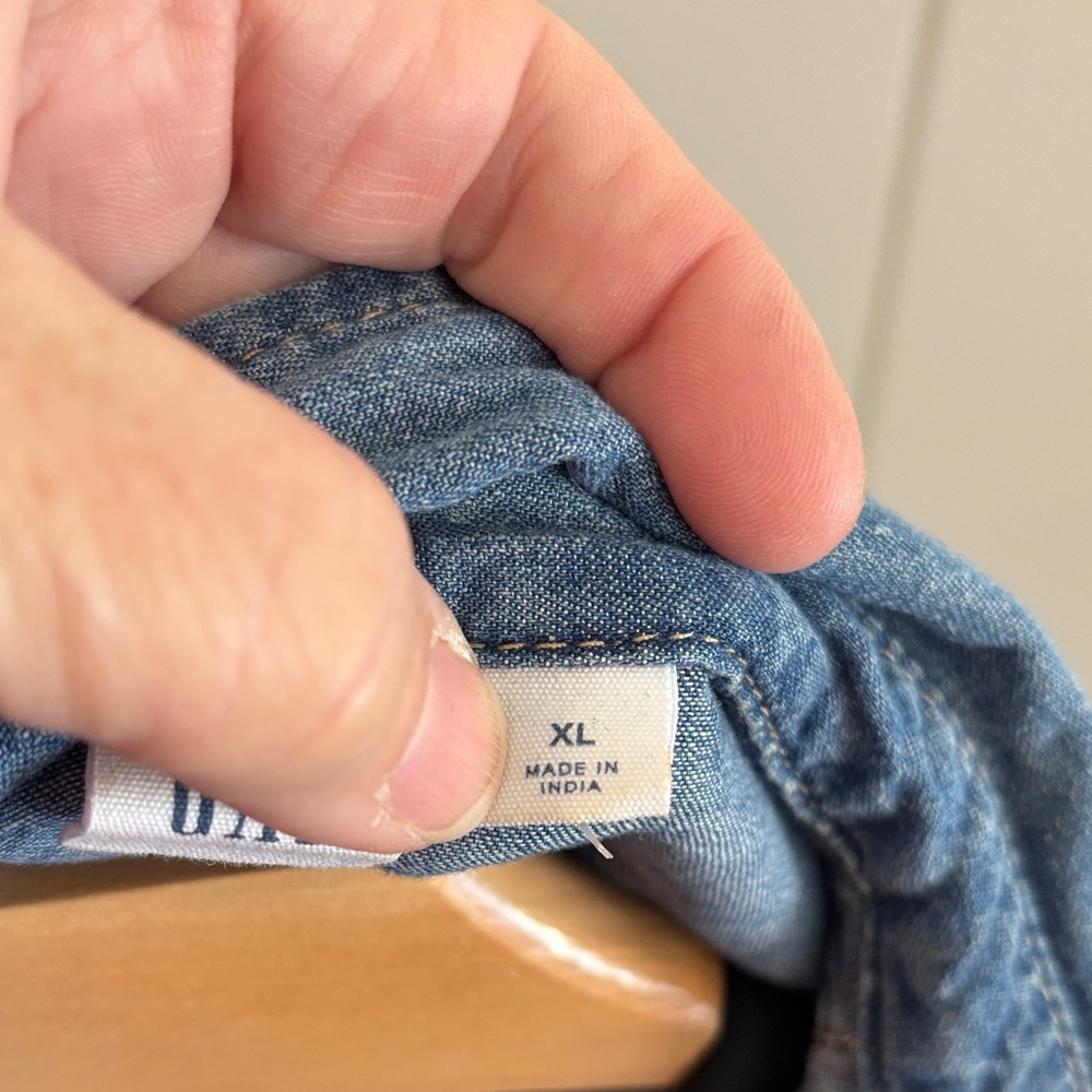 GAP Light Blue Denim Shirt XL - Picture 7 of 15